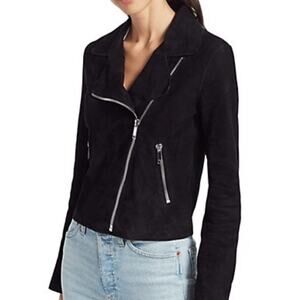 LTH JKT FLO Suede Leather Jacket XS Black Minimalist Punk Biker Moto Grunge $495